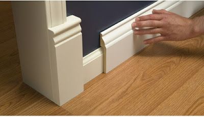 Install Wide Baseboard Molding Over Existing Narrow Baseboard Baseboard Styles, Chair Rail Molding, Baseboard Trim, Baseboard Molding, Base Moulding, Foyer Decorating, Trim Work, Chair Rail, Home Upgrades