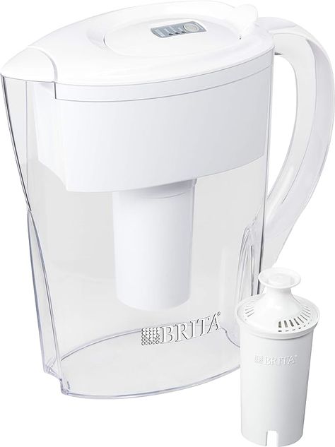 Amazon.com: Brita Space Saver Water Filter Pitcher: Brita Filter Water Pitcher: Home & Kitchen Best Alkaline Water, Brita Pitcher, Brita Water Filter, Cold Water Bottle, Brita Filter, Best Water Filter, Water Filter Pitcher, Filtered Water Bottle, Bronze Vase