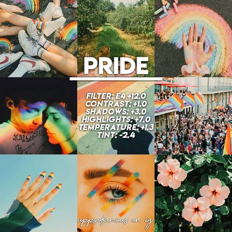 Celeb filters & theme ideas 🌈 on Instagram: “HAPPY #PRIDE MONTH! app: Vsco. Cost: Paid. Similar & free: G3, and turn Up a little bit the temperature. #pride #editing #loveislove…” Vsco Codes, Instagram Themes Vsco, Vsco Hacks, Vsco Edits, Vsco Effects, Vsco Filter Free, Instagram Themes, Vsco Themes, Vsco Tutorial