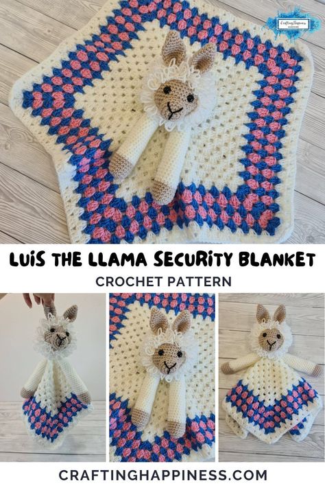 Lola & Luis Llama Loveys are designed to match Llama Baby Blanket. Make his & hers llama loveys with the crochet pattern by Crafting Happiness Crochet Llama Lovey, Security Blanket Crochet Pattern, Farm Nursery Theme, Crochet Set, Yarn Brands, Dk Yarn, Crochet For Kids, Baby Blanket Crochet, Stitch Markers