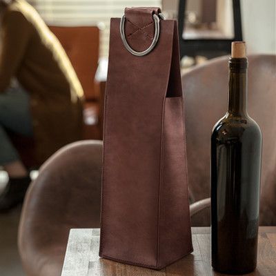 Leather Wine Tote, Cocktail Tools, Beer Carrier, Wine Bottle Gift Bag, Wine Carrier, Wine Bottle Gift, Wine Gift Bag, Chestnut Color, Bottle Carrier