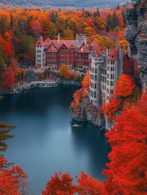 Cabins And Nature Mohonk Preserve, Catskills Ny, Catskill Mountains, Us Travel Destinations, Fall Travel, Paradise On Earth, Autumn Colors, Beautiful Places In The World, Travel Beauty