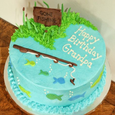 21+ Marvelous Picture of Fish Birthday Cakes - davemelillo.com Fishing Theme Cake, Gone Fishing Cake, Chocolate Grooms Cake, Fish Cake Birthday, Fishing Themed Birthday Party, Fishing Cake, Birthday Decorations For Men, Fishing Birthday Party, Pinterest Cake