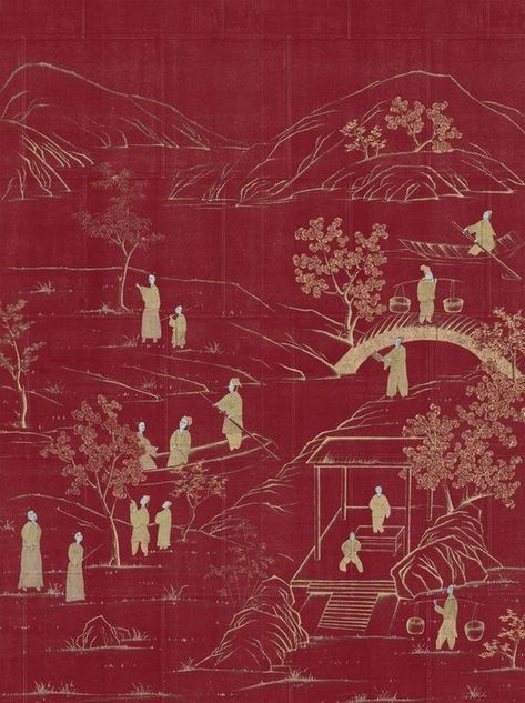 Chinese Wallpaper, Deco Paint, Chinese Pattern, Chinese Art Painting, Embroidery Wall Art, Hand Painted Wallpaper, China Art, Painting Wallpaper, Chinese Painting