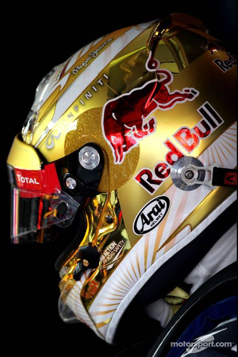 Sebastian Vettel, Red Bull Racing, new helmet Sebastian Vettel Red Bull, Dirt Bike Helmets, Motorcycle Helmet Design, Arai Helmets, Red Bull F1, New Helmet, Motorbike Helmet, Helmet Paint, Custom Helmets