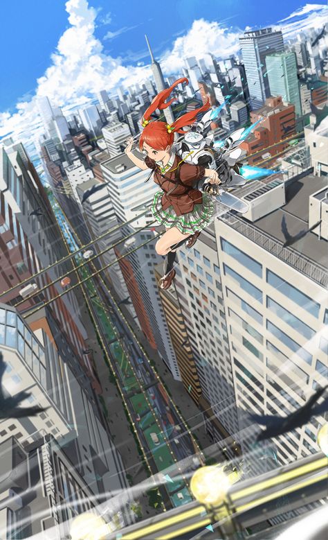 Artist: Pixiv Id 2745133 Pose Studies, Andermatt, Building Illustration, City Background, City Drawing, Perspective Art, Going To School, Fantasy City, Environment Concept Art