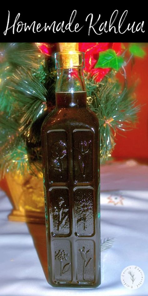 Need a last minute gift for the holidays? Try making some homemade Kahlua! All you need are five ingredients and a decorative bottle for a great hostess gift. #kahlua #hostessgift #alcohol Homemade Alcohol Gifts, Homemade Liqueur Recipes, Homemade Kahlua, Kahlua Recipes, Homemade Irish Cream, Homemade Limoncello, Homemade Alcohol, Homemade Liquor, Liquor Recipes