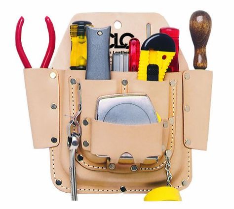 Custom Leathercraft 6pkt Electricians Tool Pouch [DIY & Tools] Tape Measure Holder, Electrician Tool Belt, Electrician Tool Pouch, Leather Tool Pouches, Tool Belt Pouch, Pocket Tools, Belt Storage, Tool Pouches, Tool Belts