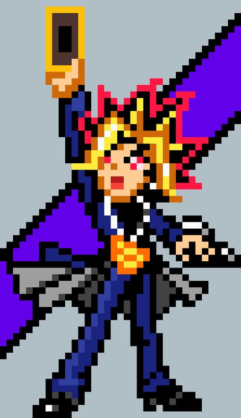 Yu-Gi-Oh! Pixel Art Pattern #pixelart #pattern #pixbrix #yugioh Grid Coloring, Pixel Art Wallpaper, Jump Force, Yami Yugi, Pixel Characters, Doodle Frame, Pixel Art Templates, Perler Art, Cool Pixel Art