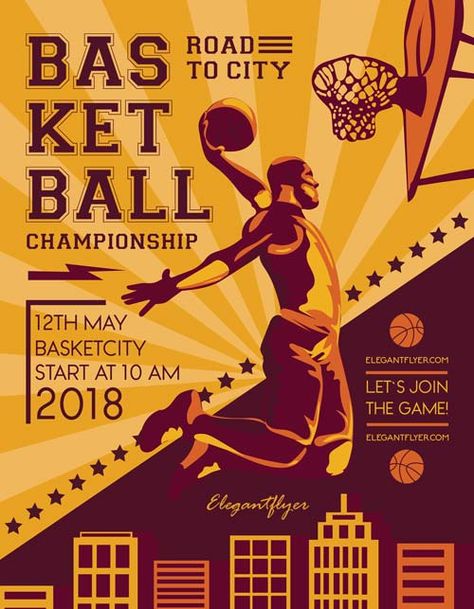 Basketball Event, Basketball Flyer, Sport Flyer, Basketball Match, Free Basketball, Basketball Poster, Free Psd Flyer Templates, Event Advertising, Bola Basket