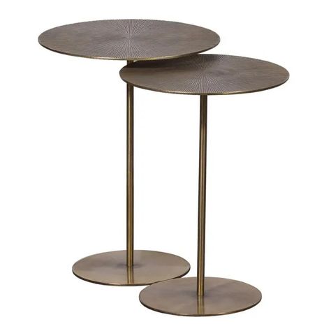 Round Nightstand, Sherrill Furniture, Nesting End Tables, Metal End Tables, Starburst Design, Fairfield Chair, End Table Sets, Outdoor Table Settings, Metal Side Table