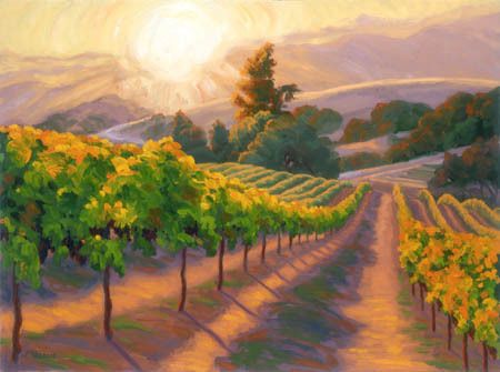 Laurel Sherrie - Page - Original Oils, Prints Vineyard Artwork, Vineyard Art, Wine Painting, Wine Art, Impressionism Art, Original Landscape, Art Ink, Tile Art, Landscape Prints