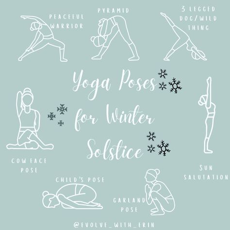 Winter Yoga, Winter Solstice Yoga Sequence, Winter Solstice Yoga, Summer Solstice Yoga Sequence, Crystals For Winter Solstice, Ways To Celebrate Winter Solstice, Winter Solstice Yoga Quotes, Winter Solstice Restorative Yoga, Winter Equinox