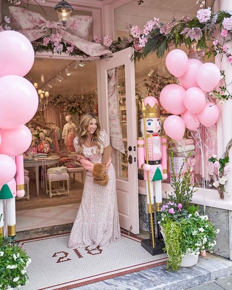 LoveShackFancy 🎀 (@loveshackfancy) • Instagram photos and videos Gilded Mirror, Flower Chandelier, Melrose Place, Boutique Decor, Floral Plates, Hand Painted Walls, Match Made In Heaven, Pink Balloons, Fancy Dresses Party