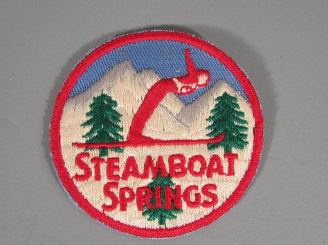 Vintage Steamboat Springs Ski Patch Skiing Vintage, Retro Ski Hats, Vintage Water Ski, Vintage Ski Resort Poster, Vintage Ski Patches, Graphic Design School, Ski Club, Sk Ii, Steamboat Springs