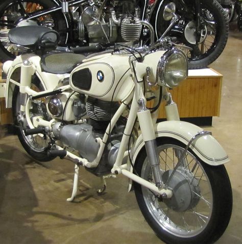 1956 BMW R26 » National Motorcycle Museum Creamy White Paint, Bmw Motorcycle Vintage, Bmw Museum, European Motorcycles, Bmw Motorbikes, Harley Davidson Trike, Motorcycle Museum, Antique Motorcycles, Bmw Boxer