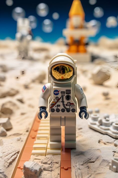 Lego Astronaut, Lego Wallpaper, Lego Spaceship, Photo Class, Lego Minifigs, Lego Creative, Lego Pictures, Lego Space, Lego Photography