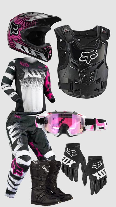 Motorcross Outfits, Motocross Outfits, Fox Racing Clothing, Dirt Bike Gear, Bike Outfits, Motocross Gear, Motocross Love, Sport Hair, Biking Outfit