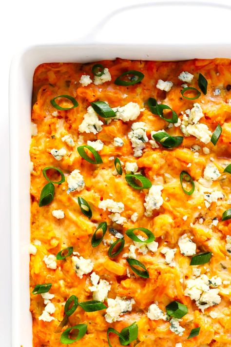 Love this vegetarian Buffalo Cauliflower Dip! It's easy to make in the oven or slow cooker, it's full of big flavors, and it's the perfect appetizer for game day! | Gimme Some Oven #buffalocauliflower #diprecipes #appetizer #vegetarianrecipes Buffalo Cauliflower Dip, Chicken Casserole Keto, Ground Chicken Casserole, Keto Buffalo Chicken, Cauliflower Dip, Casserole Keto, Buffalo Chicken Casserole, Chicken Shawarma Recipe, Buffalo Chicken Recipes