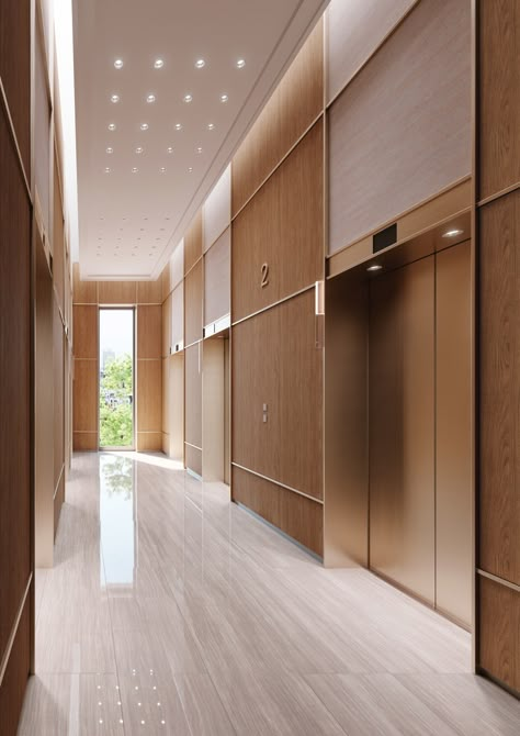 First across the finish line: 3M Corridor Design Ideas, House Corridor, Lift Lobby Design, Elevator Lobby Design, Residential Lobby, Hotels In Dubai, Corridor Decoration, Elevator Interior, Architectural Finishes