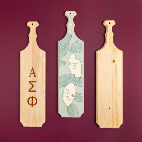 Big little paddle with sorority made from wood paddles Collegiate Aesthetic, Big Little Paddles, Greek Paddles, Wood Paddle, Sorority Paddles, Greek Sorority, Greek Letters, Sorority And Fraternity, Wood Canvas