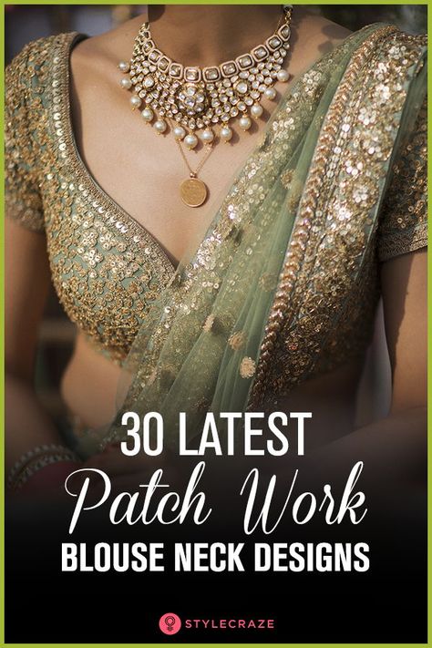 30 Latest Patch Work Blouse Back and Front Neck Designs #fashion #outfits #blouse #saree High Neck Kurti Design, Neck Kurti Design, High Neck Kurti, Front Neck Designs, Front Blouse Designs, Latest Blouse Designs, Backless Blouse Designs, New Saree Blouse Designs, Lehenga Blouse Designs