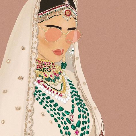 Modern Indian Art, Indian Illustration, طابع بريدي, South Asian Art, Indian Art Gallery, Fashion Illustration Sketches Dresses, Girly Drawings, Illustration Art Girl, Fashion Illustration Sketches