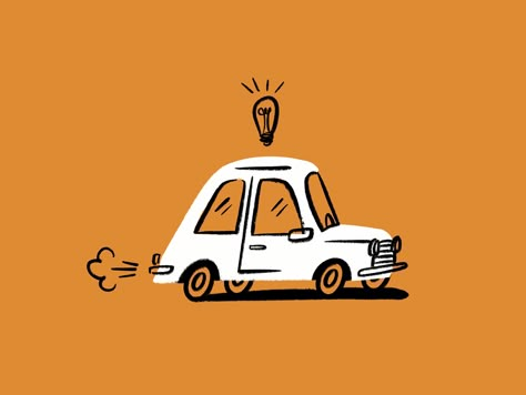 Simpsons Drawings, Graphisches Design, Mid Century Illustration, Illustration Simple, Automotive Artwork, Car Illustration, Simple Illustration, Car Cartoon, Car Drawings