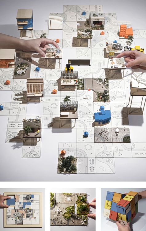 Board Game Design, Arch Model, Architecture Collage, Concept Diagram, Architecture Graphics, Architecture Illustration, Architecture Presentation, Urban Planning, Concept Architecture