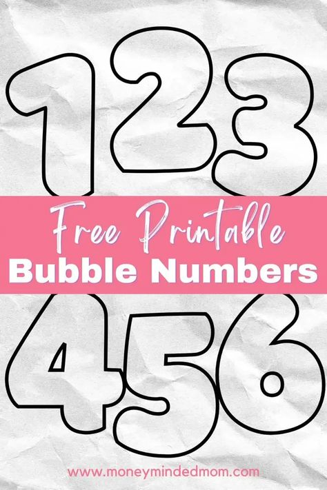 Free Printable Bubble Numbers Numbers Templates Printable Free, Applique Numbers Template Free, Fabric Numbers Template, Large Number Templates Free Printable, Bubble Letter Templates Free Printable, Number Bubble Letters, Big Numbers Printable, Bubble Numbers 1-10, Number Templates Printable Free