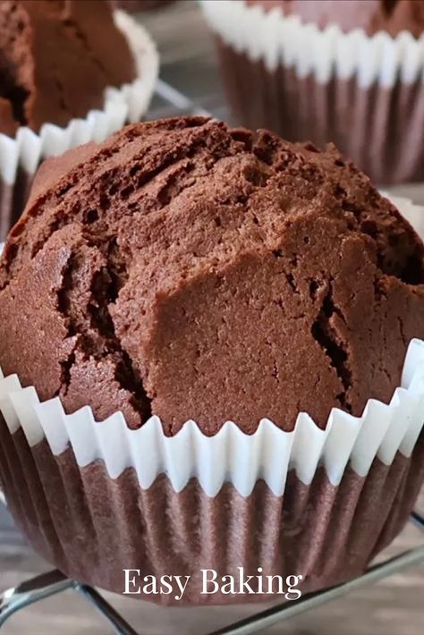 chocolate muffin Plain Muffin Recipe Easy, Chocolate Muffin Recipe Easy, Plain Muffin Recipe, Chocolate Muffins Easy, Homemade Chocolate Muffins, Chocolate Muffins Moist, Plain Muffins, Western Desserts, Choc Muffins