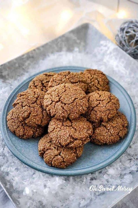 Ginger Molasses Cookies | THM S, Low Carb, Gluten Free - Oh Sweet Mercy