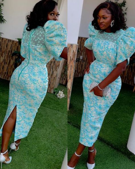 Classy Gown Styles, Brocade Gown Styles, Gown Styles For Ladies, Corporate Gowns, Brocade Gown, Lace Dress Classy, Ankara Long Gown Styles, African Wedding Attire, Classy Gowns