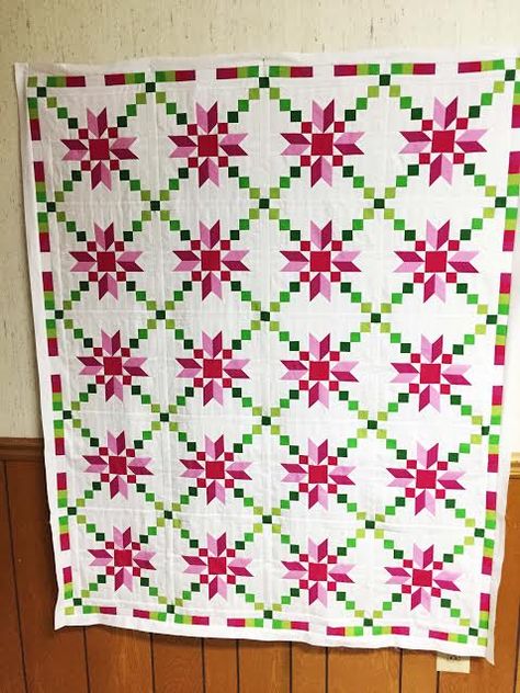 Pink And Green Quilts, Green Quilts Ideas, Green Quilts, Celtic Quilt, Cross Quilt, Solid Quilt, Quilt Block Patterns Free, Quilting Room, Pretty Quilt