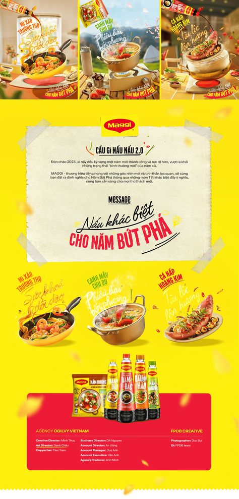 MAGGI TET 2023 | KEY VISUAL :: Behance Eco Friendly Logo Design, Eco Friendly Logo, Food Font, Graphic Design Careers, Visual Advertising, Banner Design Layout, Advertising Graphic Design, Food Banner, Church Poster Design