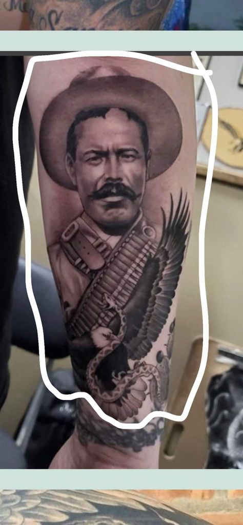 Pancho Villa Tattoo Design, Saved Tattoo, Pancho Villa, Body Tattoo, Wood Burning Art, Mexican Culture, Body Tattoos, Tattoos And Piercings, Tattoo Art