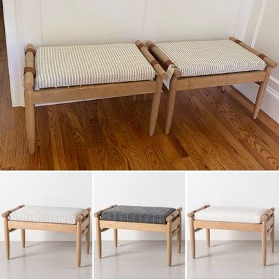 Bench Seating Living Room Small Spaces, Upholstered Ottoman Bench, End Of Bed Ottoman Master Bedrooms, Wood Bedroom Bench, Bench For Bedroom Modern, Window Ottoman Benches, Bench Bottom Of Bed, Ottoman At End Of Bed, Accent Bench Bedroom