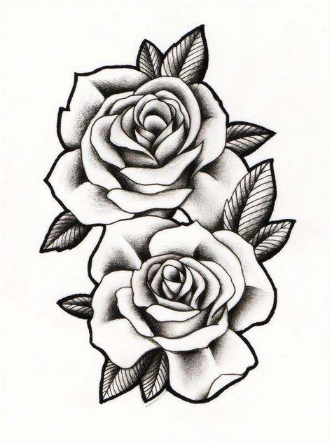 Desenhos de Rosas para Imprimir: tatoo, realistas, pintura em tecido Rose Tattoo, Black Rose, Tattoo Design, Roses, White, Black, Design