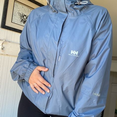 Womens blue helly Hansen packable raincoat size large Helly Hansen Outfit, Women Aesthetics, Helly Hansen Jacket, Blue Grey Color, Winter Jackets Women, Helly Hansen, Classy Women, Grey Color, Aesthetic Outfits