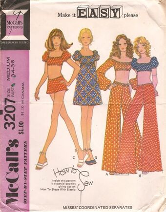 1975 Fashion, Dress Crop Top, Peasant Style Dress, High Waisted Dress, Patron Vintage, Retro Sewing Patterns, Sewing Vintage, 1970's Fashion, Waisted Dress