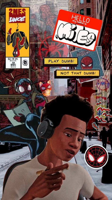 #milesmorales #spiderman #spidermanintothesspiderverse #spidermanshuffles I Love Nyc Spiderman, Spiderman Core Aesthetic, Spiderman And Black Panther, Marvel Moodboard, Miles Morals, Black Panther Wallpaper, Panther Wallpaper, Spiderman Stuff, Miles Spiderman