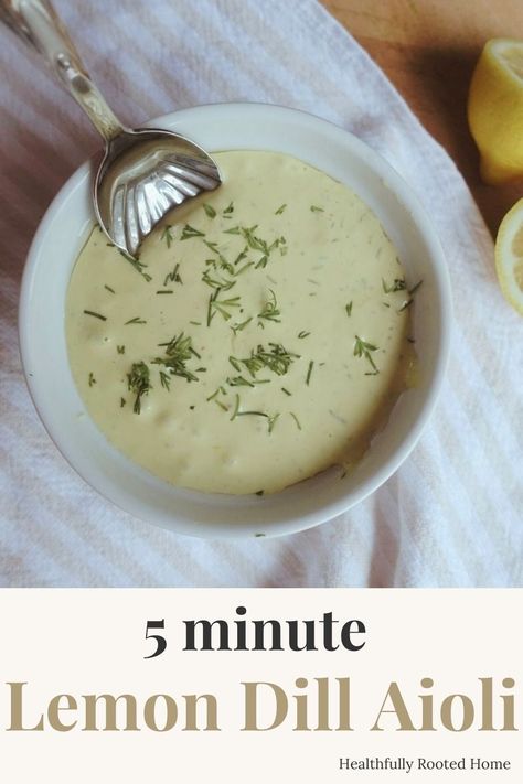 AMAZING DILL AIOLI SAUCE! If I could eat this aioli sauce on everything I would! Aioli For Salmon, Dill Aioli Recipe, Lemon Dill Aioli Recipe, Easy Cooking Recipes For Beginners, Clean Eating Recipes Easy, Quick Clean Eating Recipes, Easy Cooking Recipes Healthy, Dill Aioli, Simple Clean Eating Recipes