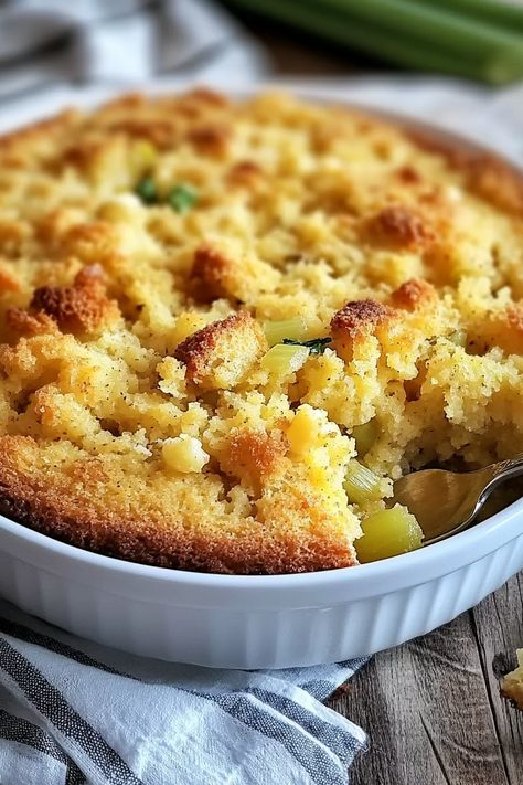 Paula Deen’s Southern Cornbread Dressing Cornbread Dressing Paula Deen, Southern Cornbread Dressing, Dressing Recipes Thanksgiving, Paula Dean, Cornbread Dressing Southern, With Cornbread, Dressing Recipes Cornbread, Paula Deen Recipes, Southern Cornbread