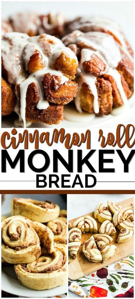 Large Cinnamon Rolls, Biscuit Monkey Bread, Grands Biscuits, Easy Monkey Bread, Cinnamon Roll Monkey Bread, Monkey Bread Recipe, Easy Breakfast Recipes, Canned Biscuits, Breakfast At Tiffany's