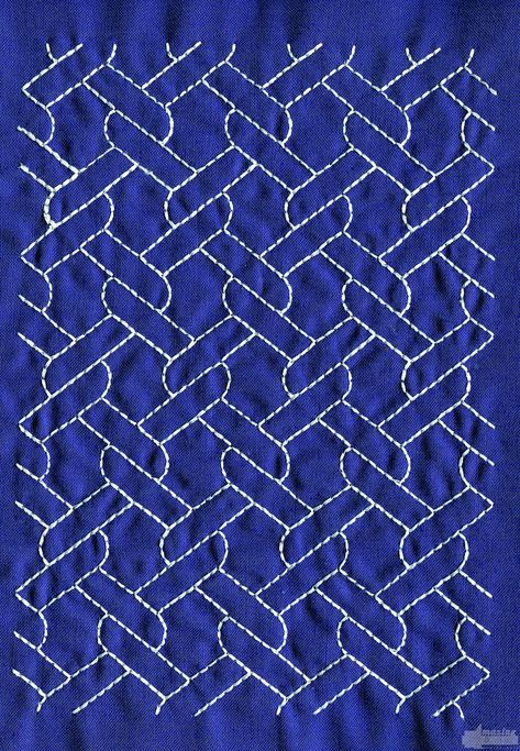 Sashiko Stitching Patterns | Sashiko Quilt Embroidery Design 8 Sashiko Quilt, Sashiko Quilting, Sashiko Designs, Stitching Designs, Quilt Embroidery, Sashiko Stitching, Blackwork Designs, Sashiko Pattern, Japanese Quilts