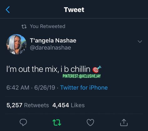 I’m out the mix, I b chillin. 🎯 || 𝒑𝒊𝒏𝒕𝒆𝒓𝒆𝒔𝒕: @xclusivejay 💦 I Just Be Chillin Quotes, Out The Mix Quotes, Out The Mix Tweets, Chillin Quotes, True Friendship Quotes, 9th Grade, Father Quotes, Realest Quotes, True Friendship