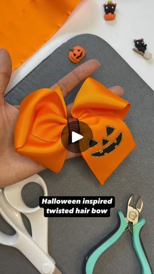 107K views · 8K reactions | What should I do next? 🎃 Halloween inspired twisted hair bow tutorial #hairbowtutorial #bowdiy #hairbowdiy #ribbon #moño #liston | Monica Silva | Ray Parker Jr. · Ghostbusters (Instrumental Version) Hair Bows Diy Ribbon Tutorials, Halloween Bows Diy, Ribbon Sculptures, Halloween Hair Clips, Twisted Hair, Halloween Hair Bows, Hair Bow Tutorial, Halloween Bows, Bow Tutorial