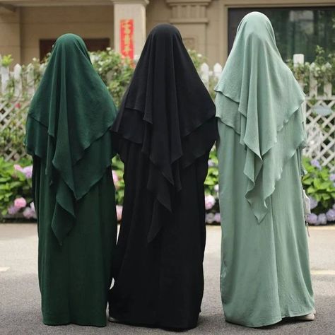 Khimar Abaya, Crinkled Fabric, Light Colours, Abaya Designs, Abaya Dress, Islamic Fashion, Long Layers, Niqab, Head Scarf