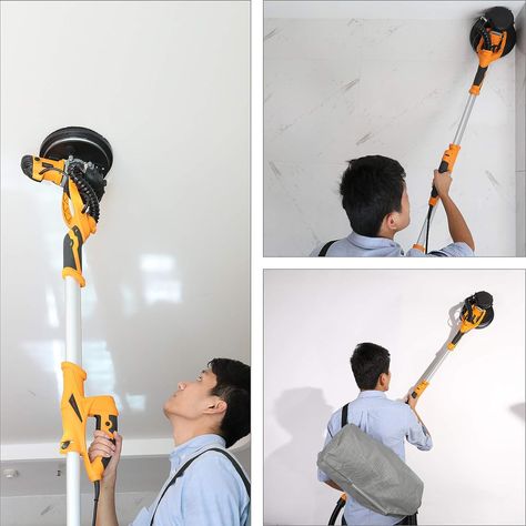 Sponsored* ZELCAN Drywall Sander with Vacuum Attachment | 5 Speed Electric Sander with Extendable Handle LED Lights Dust Collector & 12 Sanding Discs | 850W Drywall Power Tool for Woodworking Home Improvement Diy Drywall, Drywall Sander, Electric Sander, Dust Collection System, Grinding Machine, Kitchen Upgrades, Dust Removal, Dust Collection, Led Light Strips