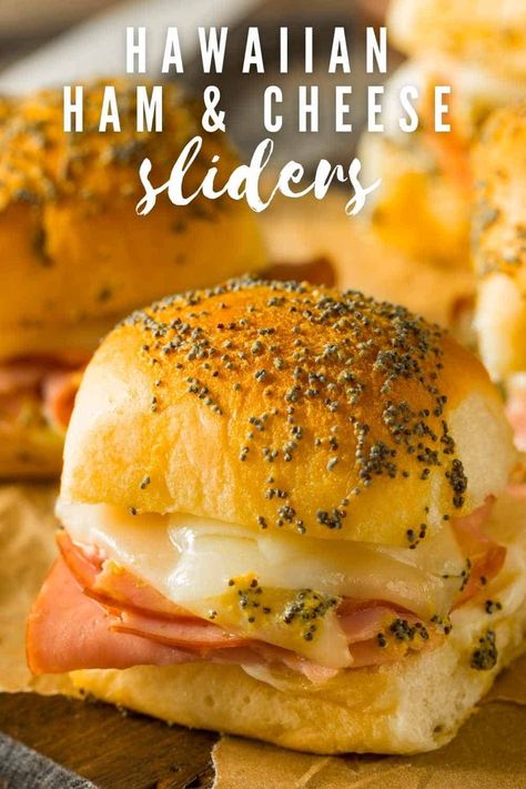 Hawaiian Roll Ham & Turkey Sliders are absolutely delicious and the perfect make-ahead appetizer when entertaining! Turkey Ham Sliders, Turkey Sliders Recipes Hawaiian Rolls Easy, Hawaiian Ham And Cheese Sliders, Ham Sliders Recipes, Harvest Meals, Sliders Recipes Turkey, Hawaiian Ham, Sliders Recipes Hawaiian Rolls, Hawaiian Sliders